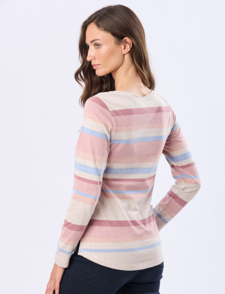 REMERA RAYADA DE ALGODÓN Rosado