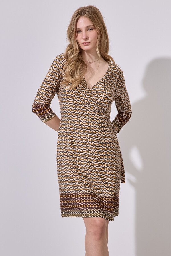 Vestido Cruzado Printed MULTI/VERDE