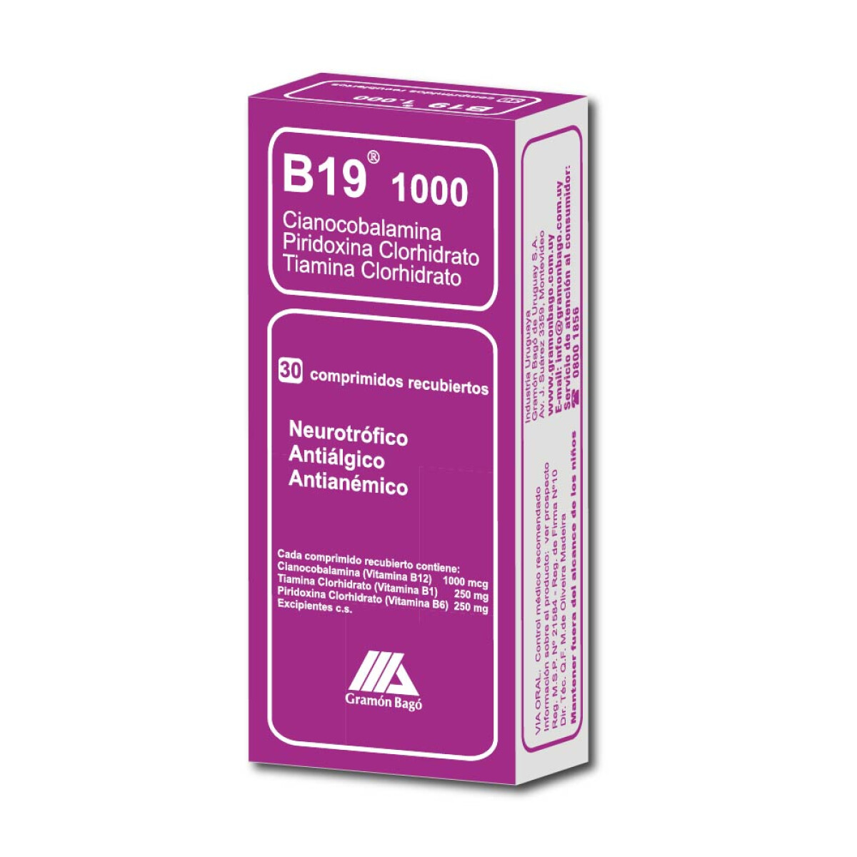 B 19 1000 30 Comprimidos 
