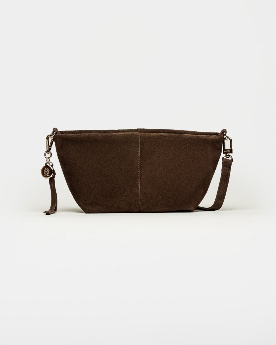 Bandolera The Flapper en cuero gamuza - Marron 