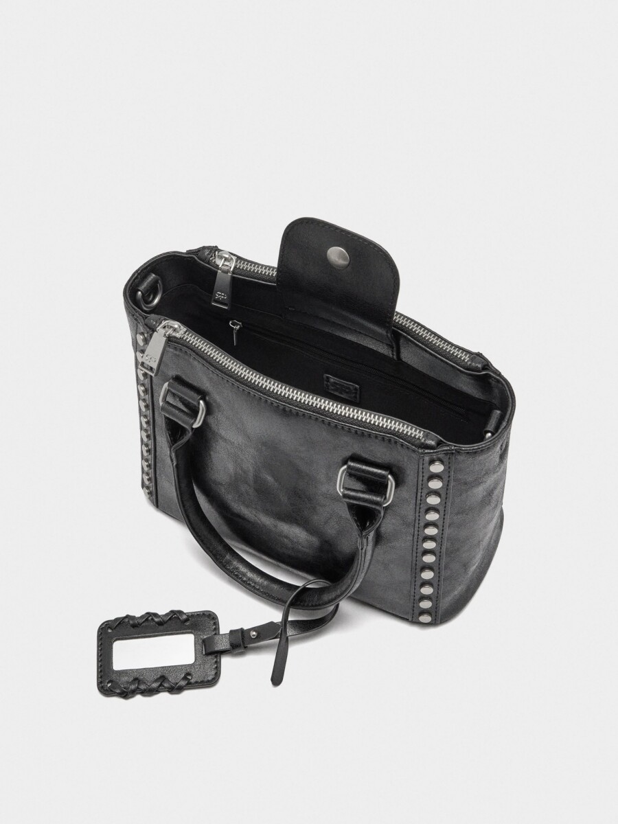 Bolso Tote Con Tachuelas negro