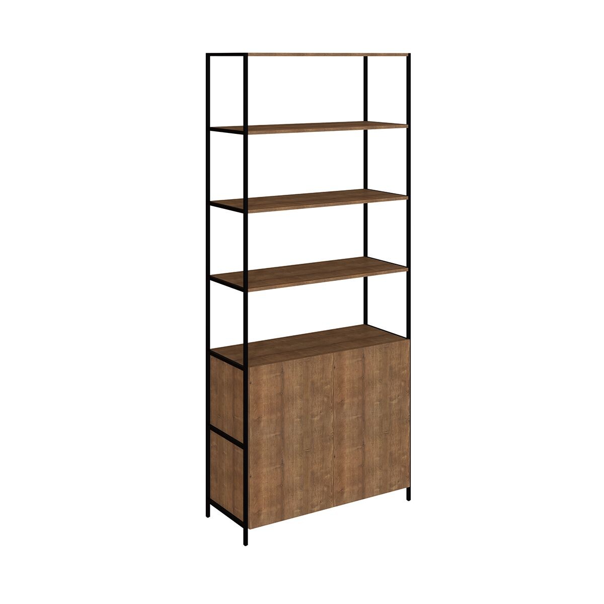 Biblioteca Metro 2 Puertas Mdp 4 Estantes Blm2p805mn - BIBLIOTECA METRO 2 PUERTAS 