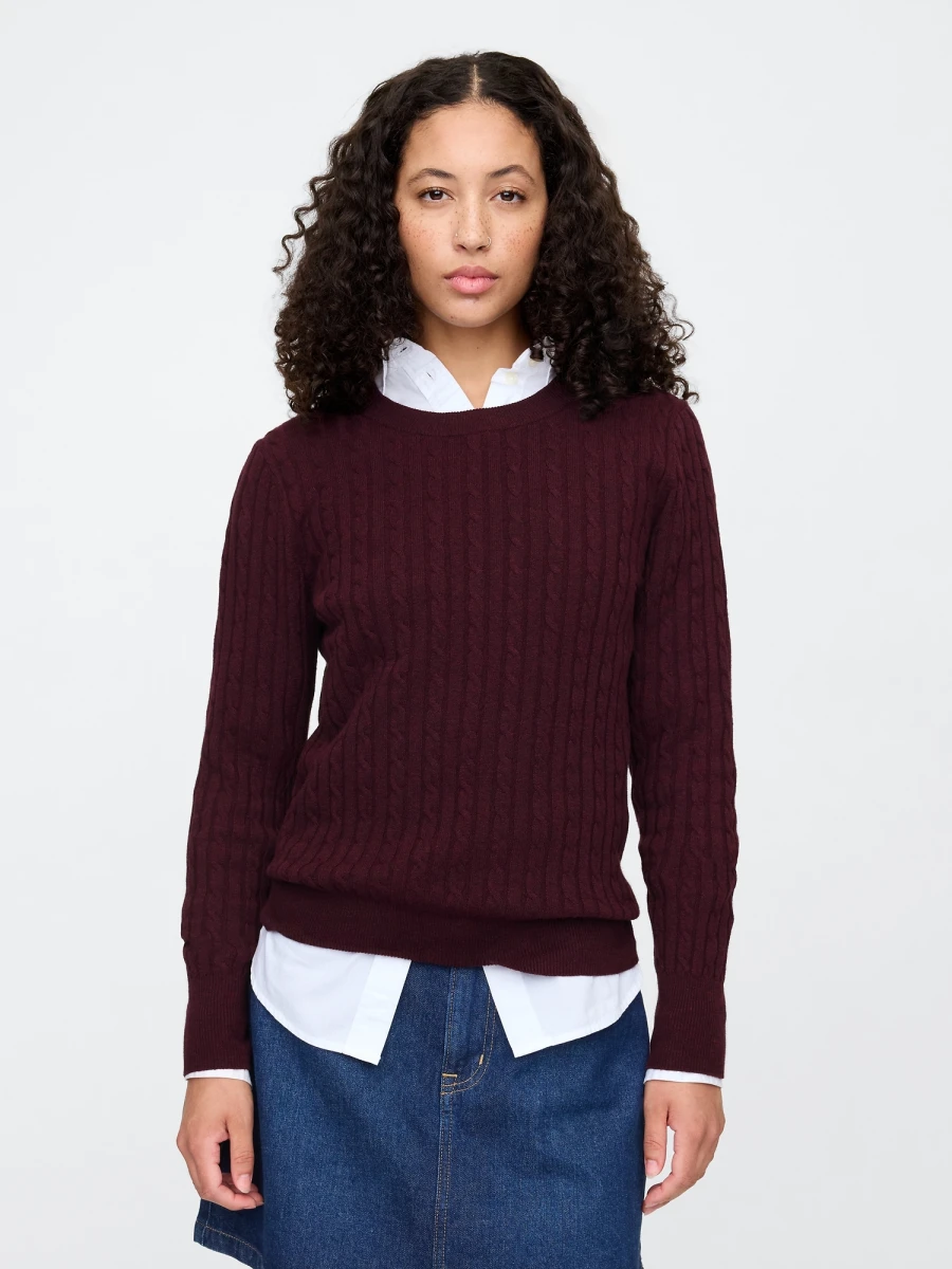 Buzo Cashsoft Cuello Redondo Mujer - Burgundy 509 