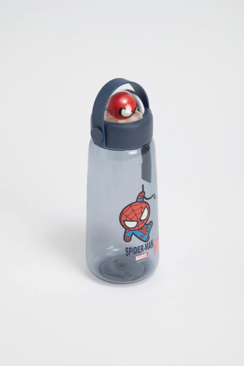 Botella plastico spiderman 600 ml Azul Marino
