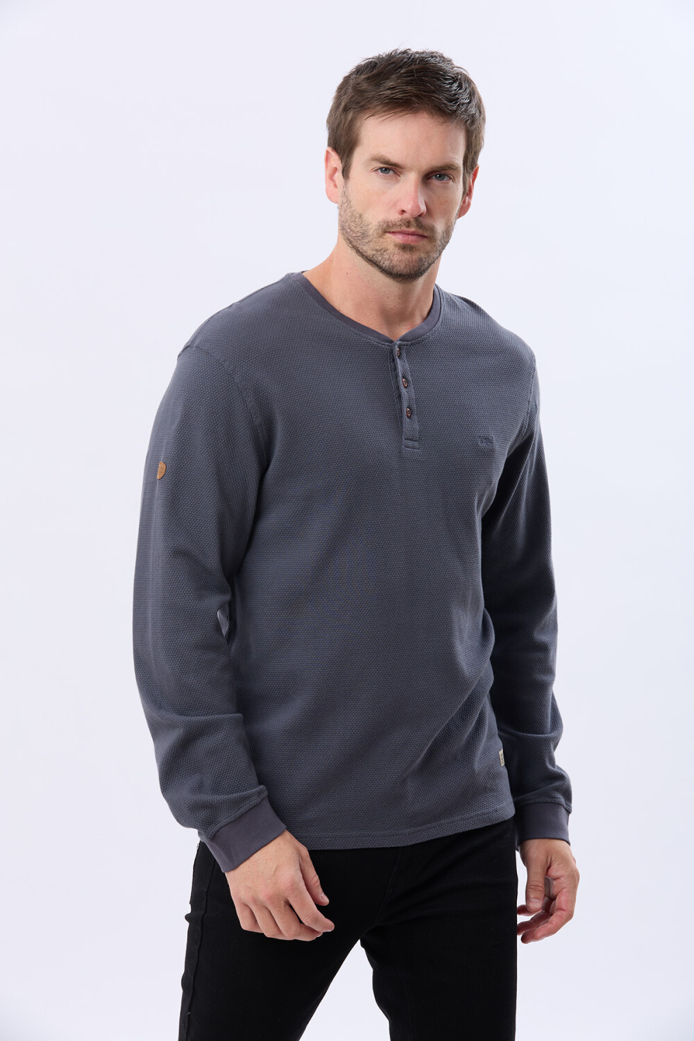 REMERA TEXTURADA DE ALGODÓN Azul