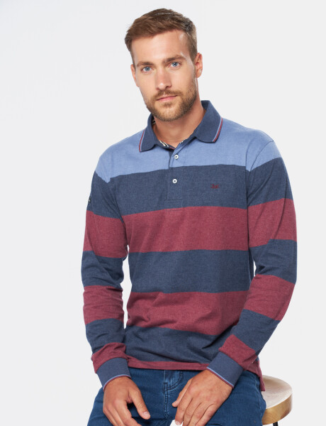 REMERA POLO RAYADA Bordo