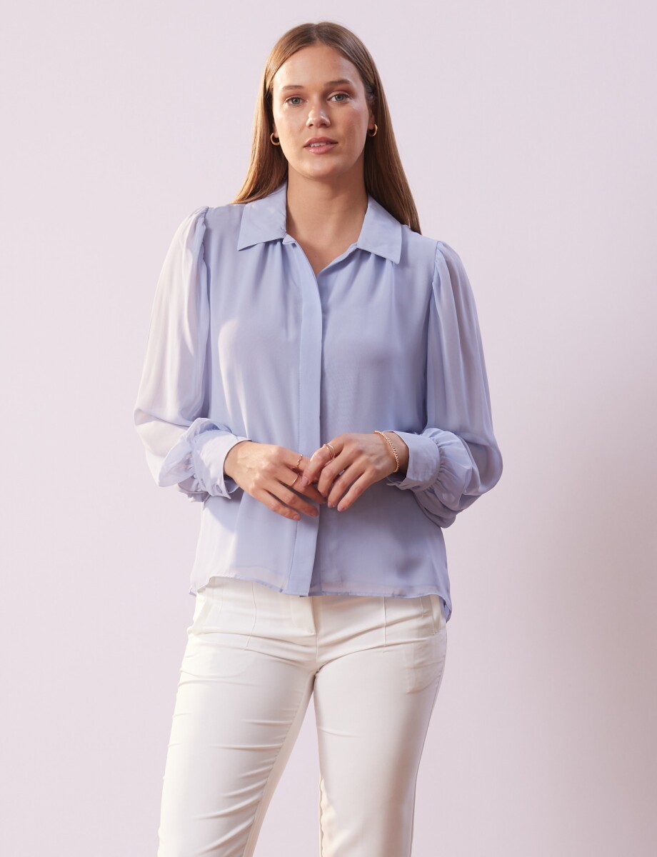 Camisa Gasa - Celeste 