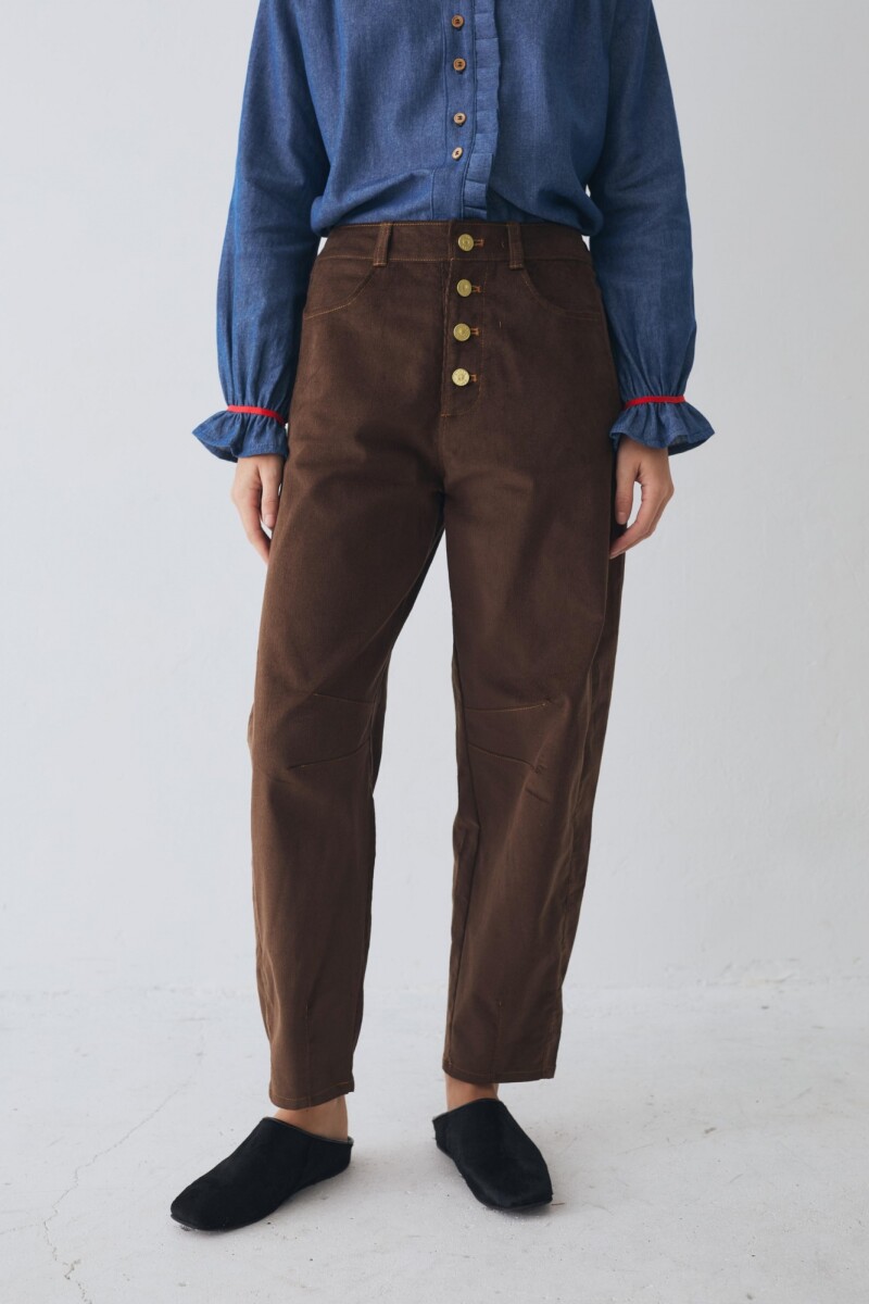 PANTALON BARREL CORDEROY - Chocolate 