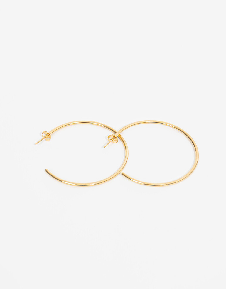 Aros Argollas Metal Aros Argolla Acero - Dorado