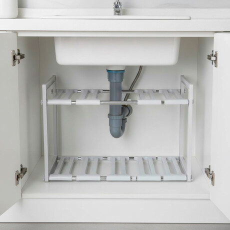 Estante bajo mesada de 2 niveles BLANCO