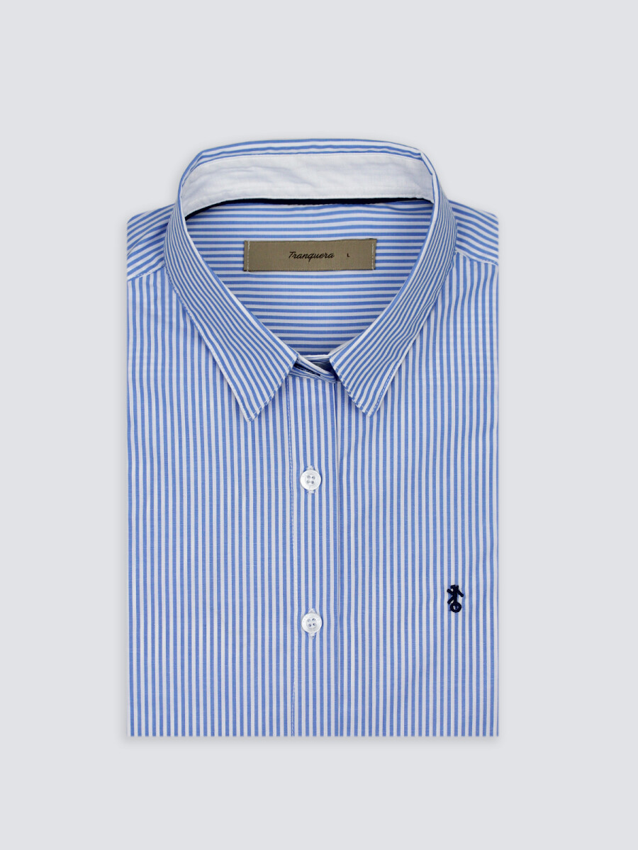 Camisa Dama Clásica - Raya Celeste 