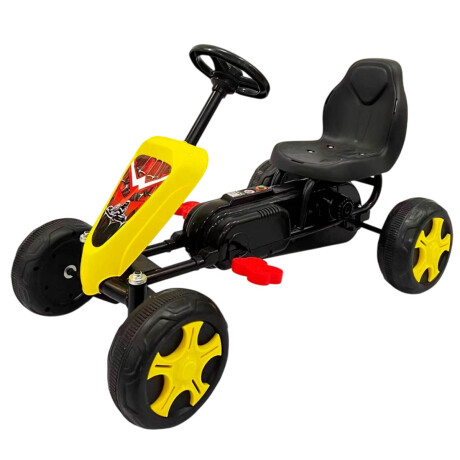 Auto Go Karting Pedal Infantil Cuatriciclo Carrera Amarillo