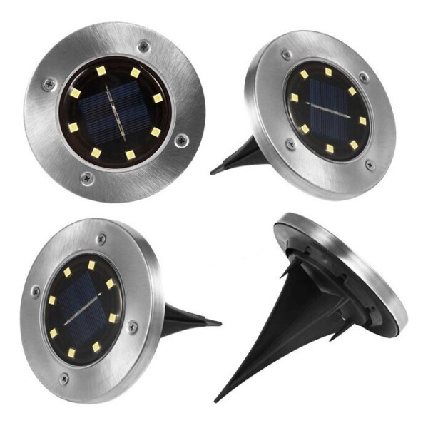 Foco Luz Solar Para Jardin Piso Embutir A Bateria 8 Led X6 Foco Luz Solar Para Jardin Piso Embutir A Bateria 8 Led X6