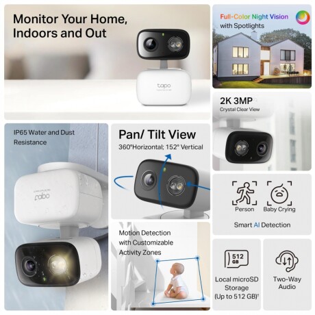 Cámara De Seguridad TP-LINK Tapo C216 WiFi 360º Con Detección IA y Resistencia IP65 Cámara De Seguridad TP-LINK Tapo C216 WiFi 360º Con Detección IA y Resistencia IP65