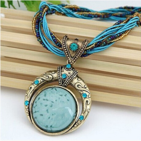 Collar Luna Mujer Varios Colores Celeste