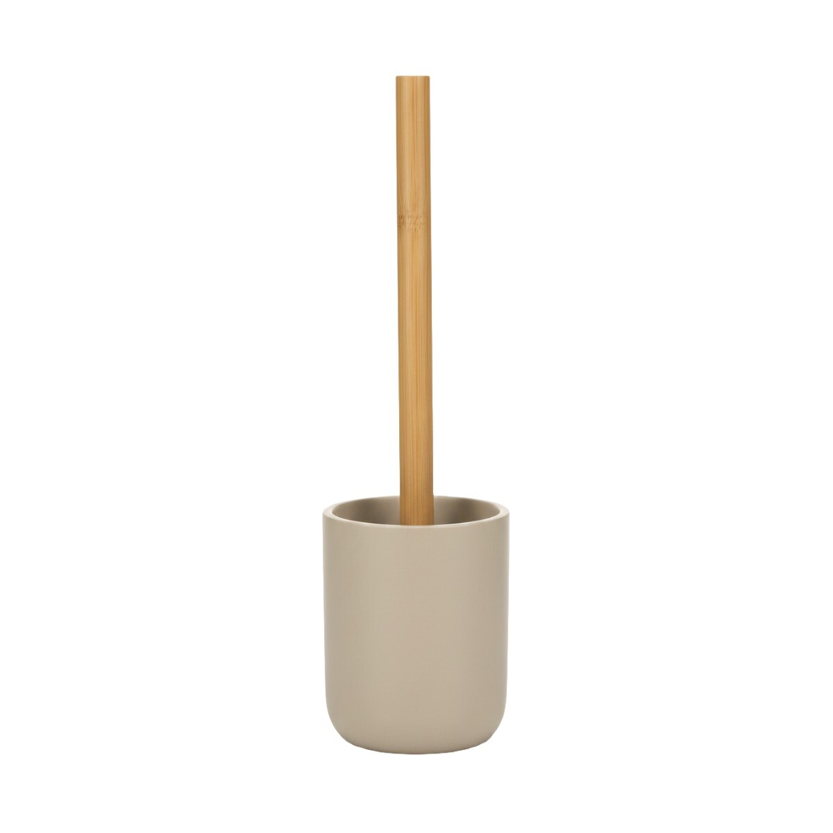 CEPILLO BAMBU C/BASE BEIGE P/INODORO 