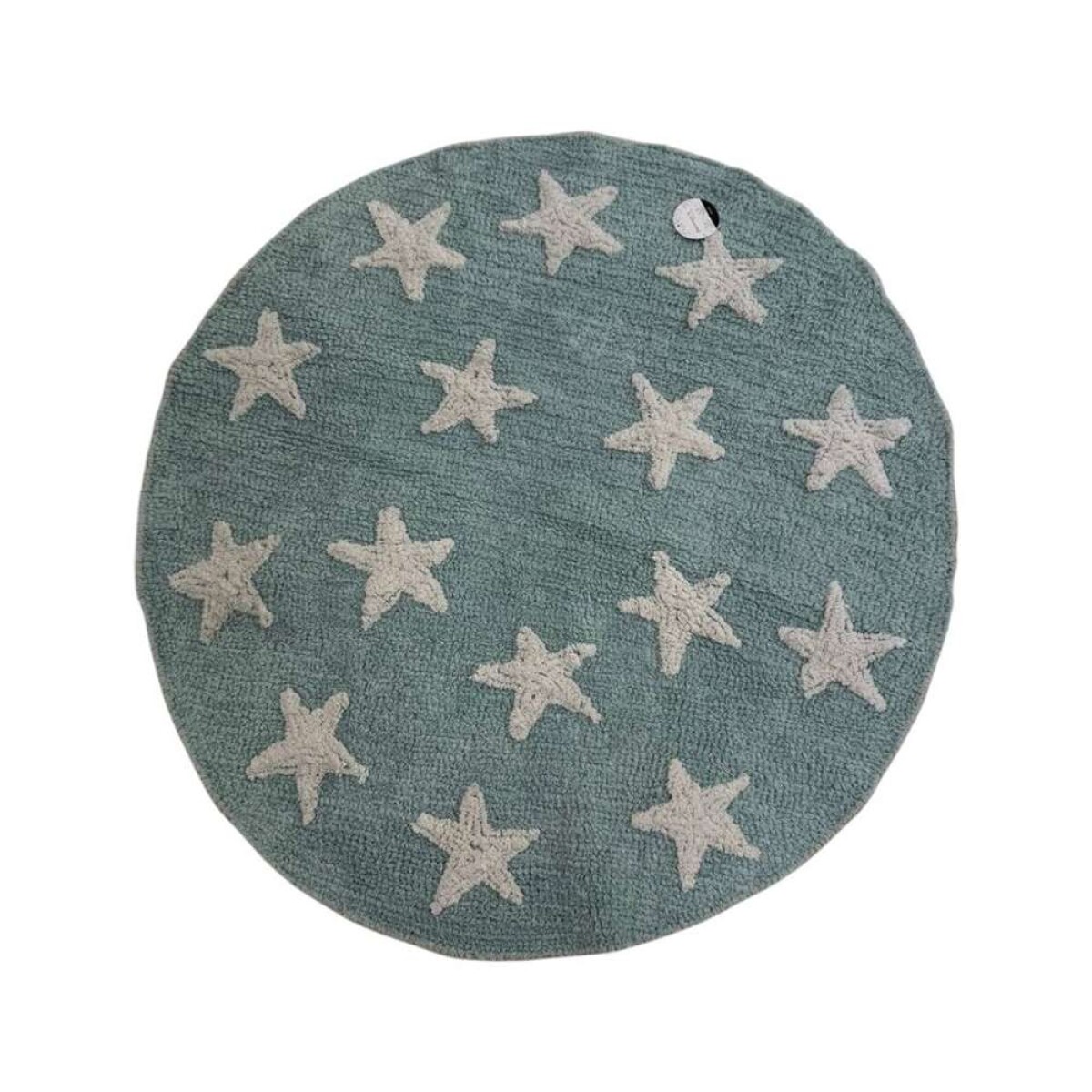 Alfombra Redonda Pop 100Cm - Celeste Estrellas 