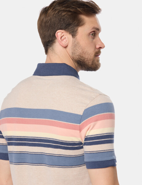 REMERA POLO RAYADA Beige