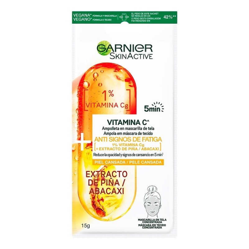 Mascarilla Facial Garnier Anti Signos De Fatiga Con Vit. C Mascarilla Facial Garnier Anti Signos De Fatiga Con Vit. C