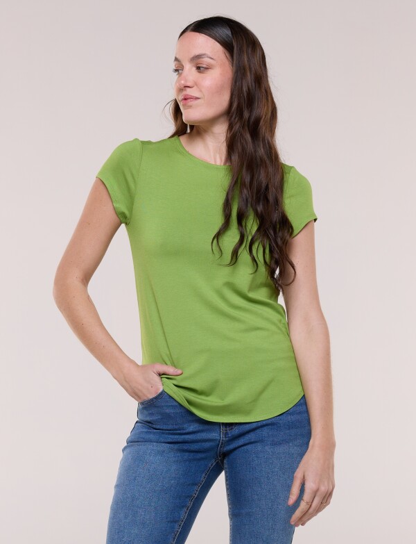 Remera Modal Manga Corta VERDE