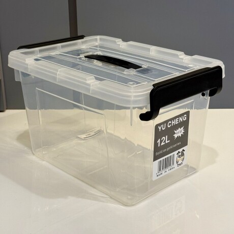 Caja de Almacenamiento Transparente con Rueditas 12L / 32cm x 23cm x 19cm Caja de Almacenamiento Transparente con Rueditas 12L / 32cm x 23cm x 19cm