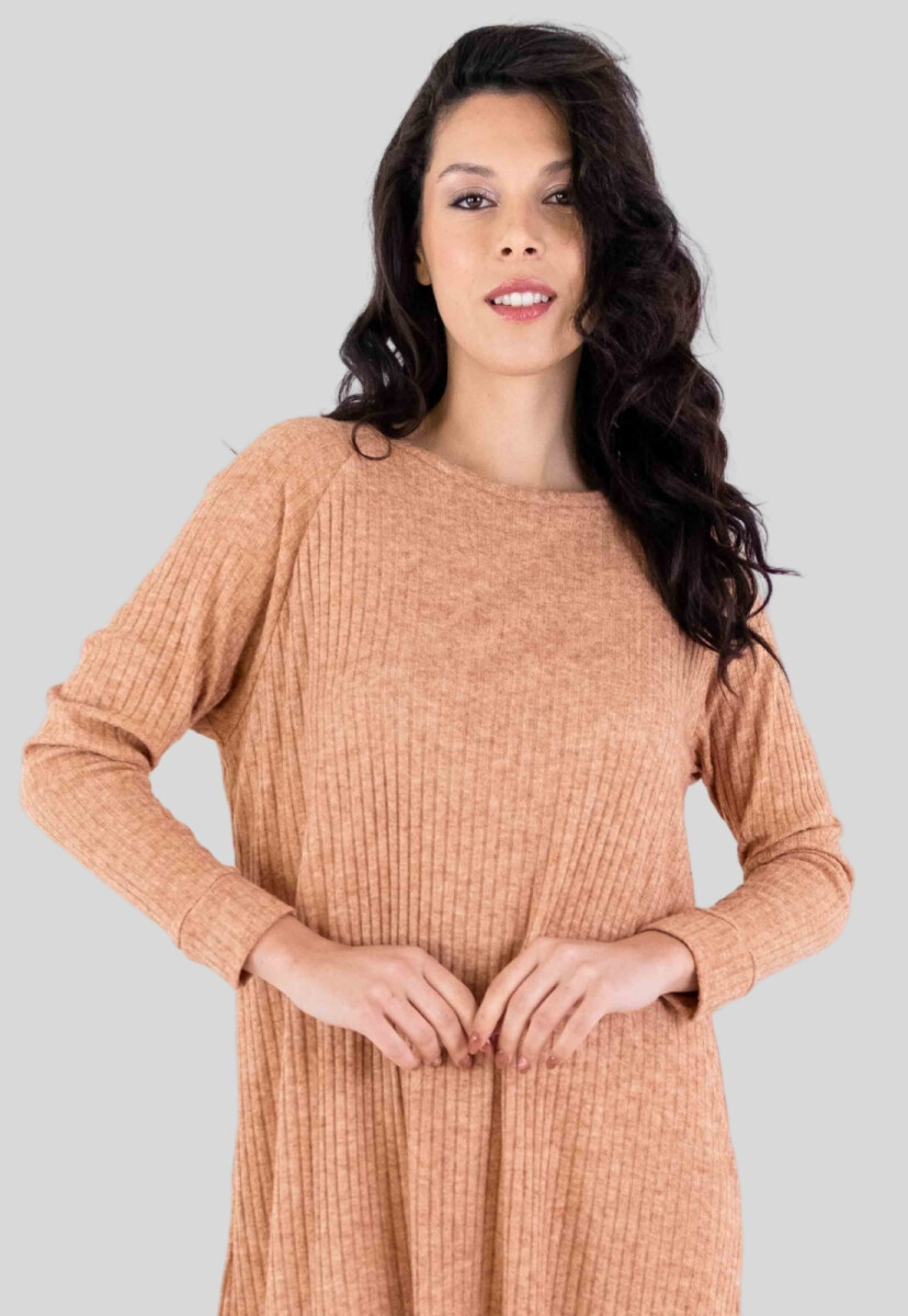 VESTIDO CON TAJOS - TERRACOTA 