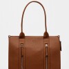 Shopper Oak En Efecto Cuero Graneado Marron