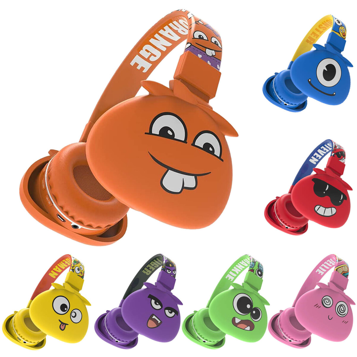 Auricular Monster de varios diseños - Auricular Monster Con Bluetooth Para Niños - Amarillo 