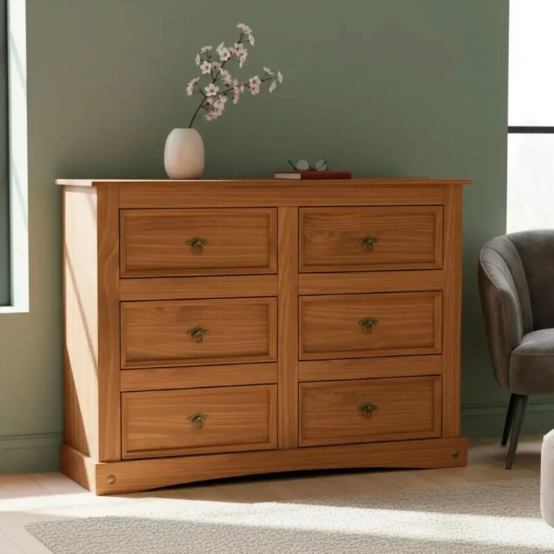 Cómoda Aparador Lumax 6 cajones madera maciza Cómoda Aparador Lumax 6 cajones madera maciza