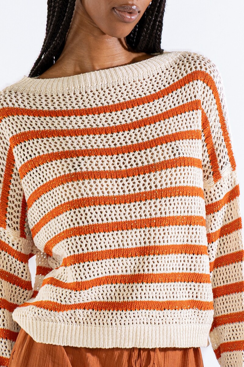 MILA STRIPED SWEATER Cream