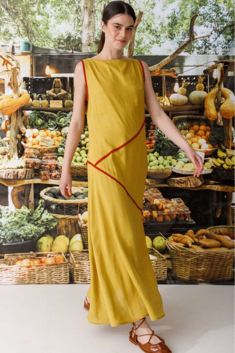 Pre Venta Vestido Trazos - Pistacho Y Bordo 