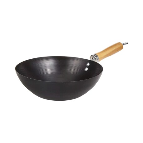 Wok antiadherente Cuori en acero de carbono y mango de madera 28cm Wok antiadherente Cuori en acero de carbono y mango de madera 28cm