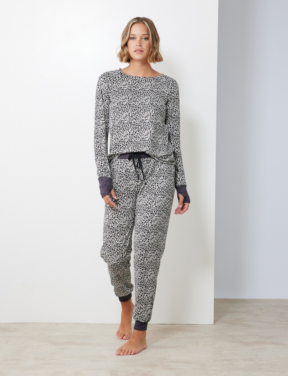 Set Pijama Remera & Pantalon - Crudo/multi 