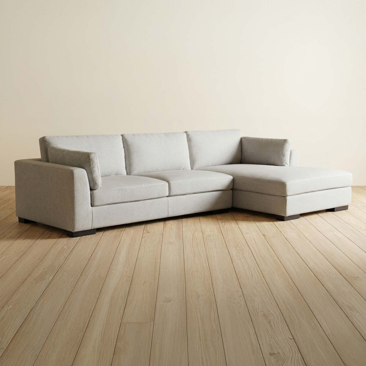 SOFÁ C/CHAISE - MÁS DE 4 CUERPOS TELA NATURAL-BEIGE MONACO NATURAL 