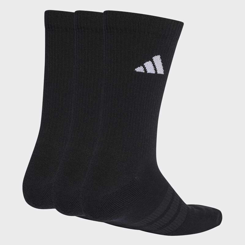 Medias Adidas SportswearAcolchadas, 3 Pares. Negro