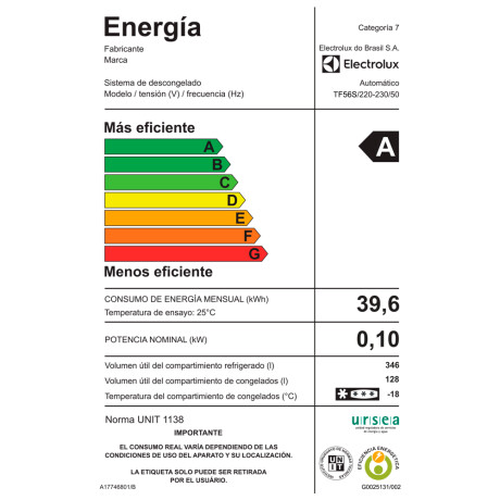 heladera refrigerador electrolux 473 lts GRY