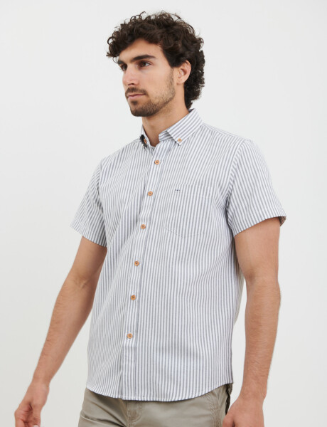 012575 CAMISA HARRINGTON LABEL Blanco/verde