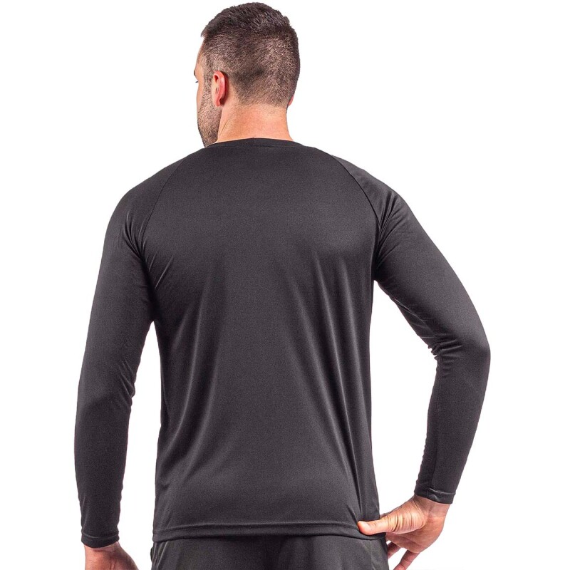 Poker Remera Hombre Manga Larga Proteccion Uv50+ Negro
