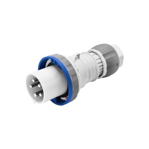 Ficha industrial 3P+T 63A 9HS 220V azul IP67 GG1049