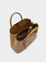 Bolso Tote Con Textura mostaza