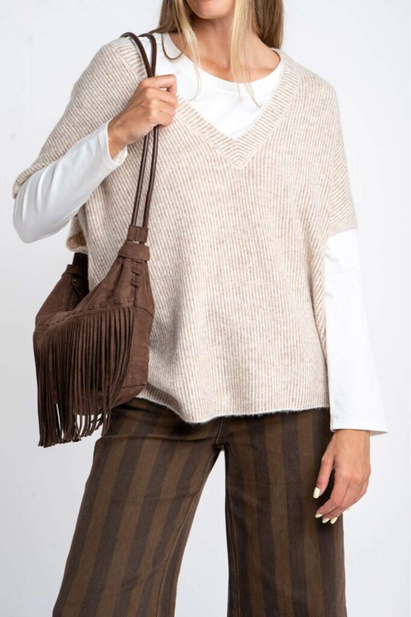 Chaleco Escote En V - Mocha 