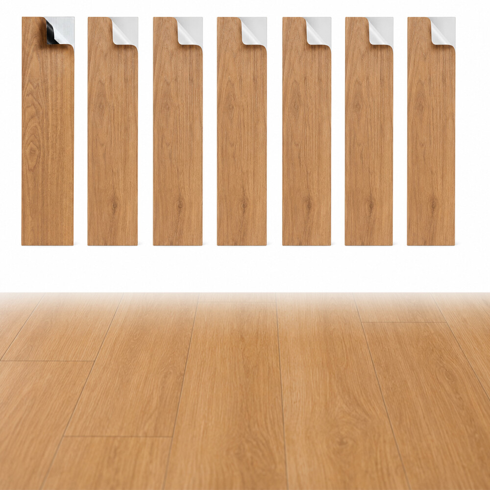 Vinílico autoadhesivo piso PVC 1m2 = 7 placas Beige