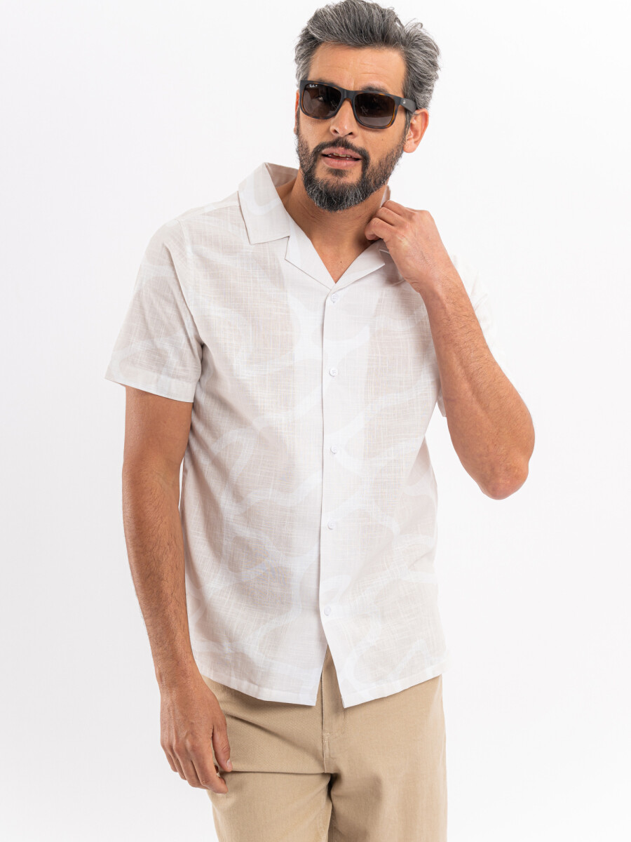 Camisa m/c rustica - beige 