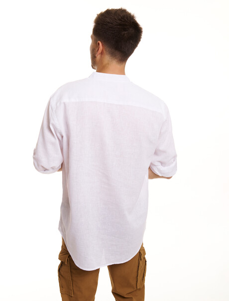 Camisa m/l lino blanco