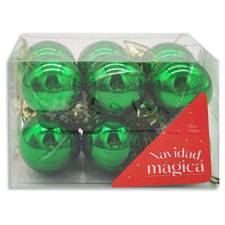 Esferas Nº3 Brillosa X12 - Verde - 9x6x6cm Unica