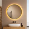 Espejo Redondo De Baño Led 60cm Función Desempañado DORADO