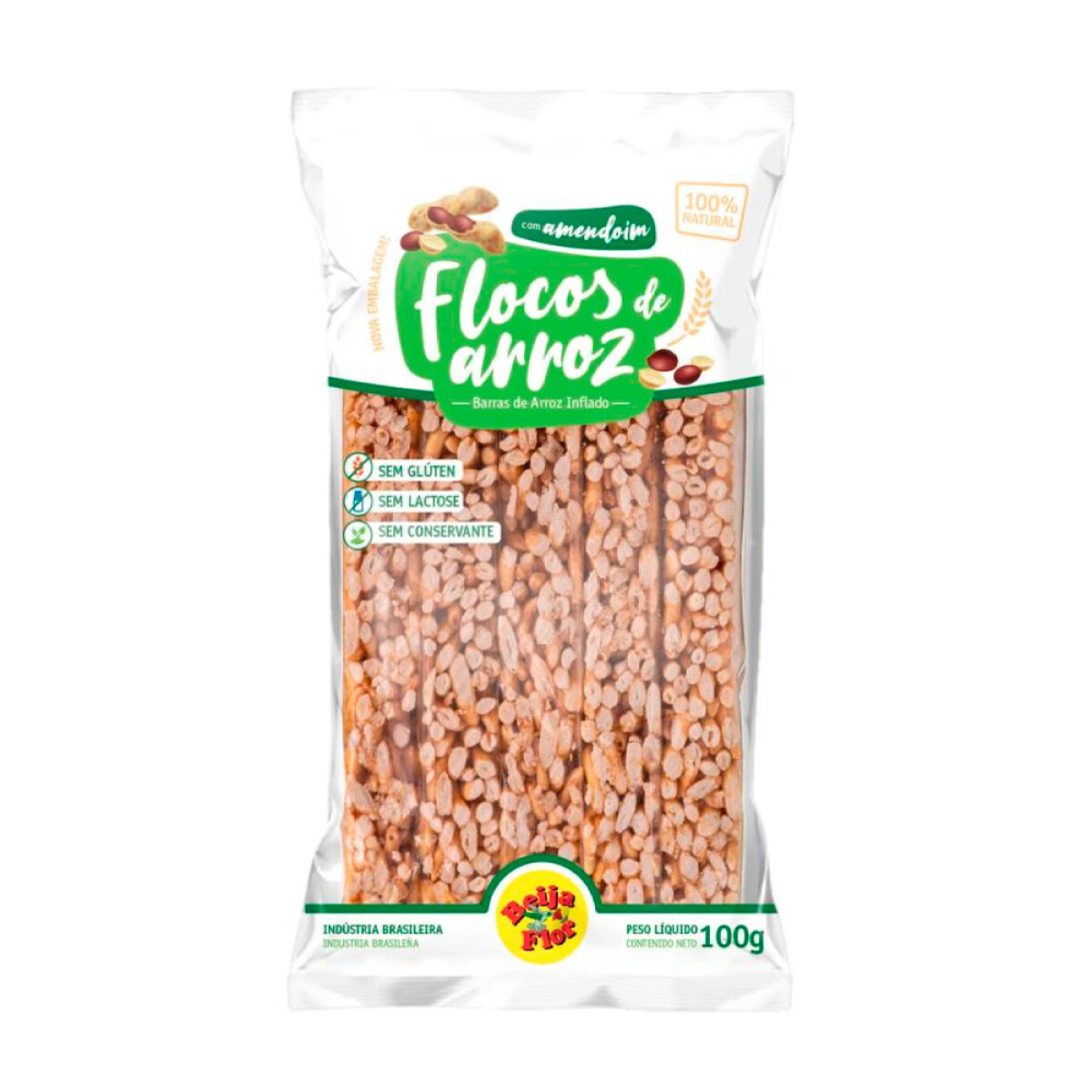 Barritas De Arroz Sin Gluten Beija Flor con maní 100gr 