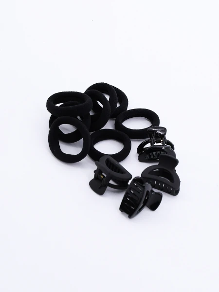 PINZA Y COLEROS PACK x 12 NEGRO