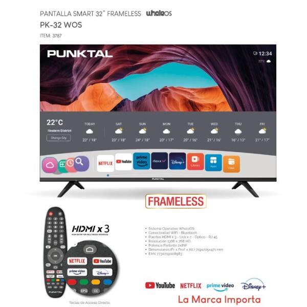 LED 32" SMART TV - PUNKTAL PK-32 WOS LED 32" SMART TV - PUNKTAL PK-32 WOS