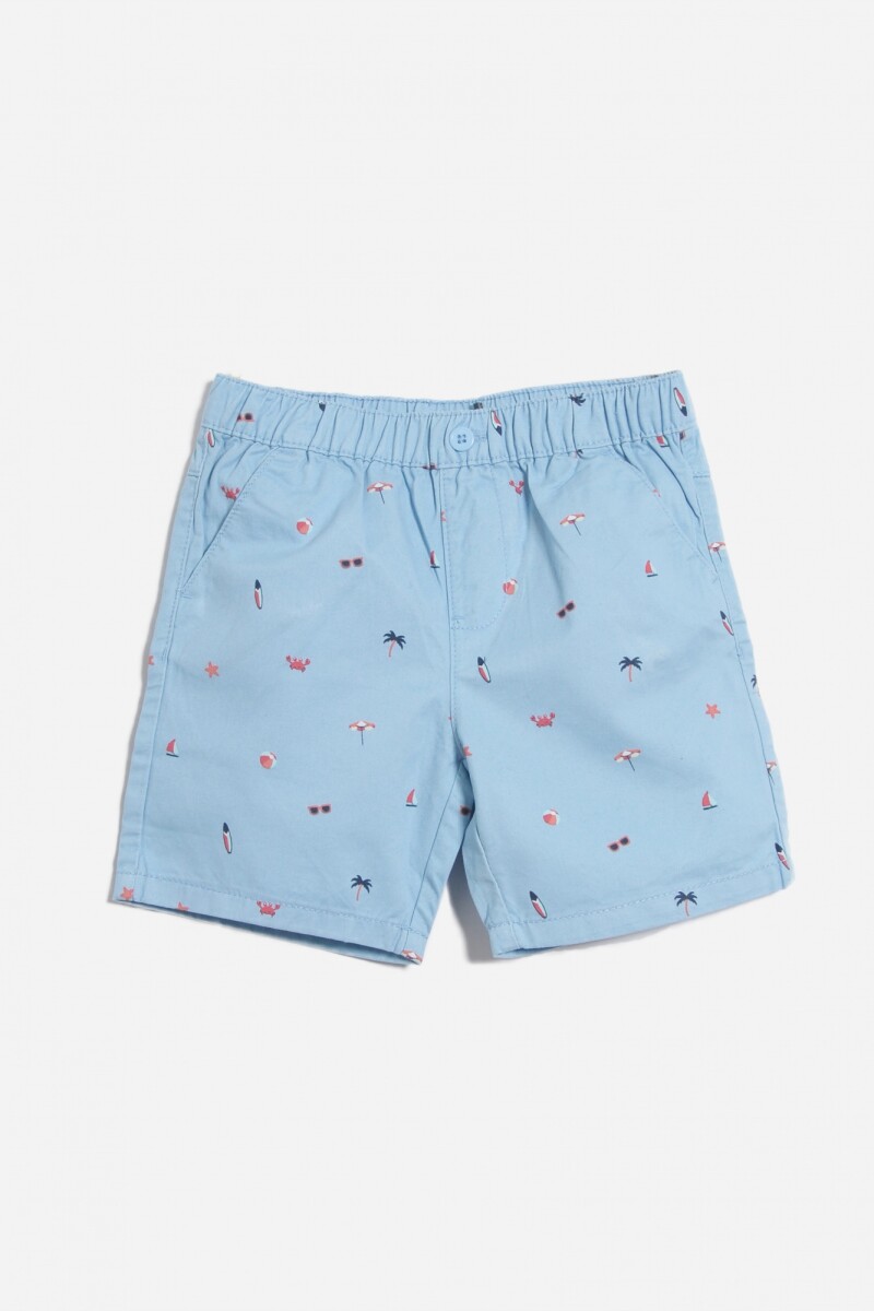 Short con mini print - Celeste 